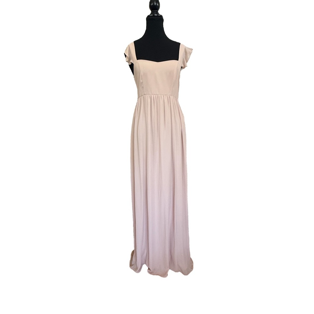 Show Me Your Mumu June Maxi Dress Medium Soft Beige Ruffle Straps Empire Waist